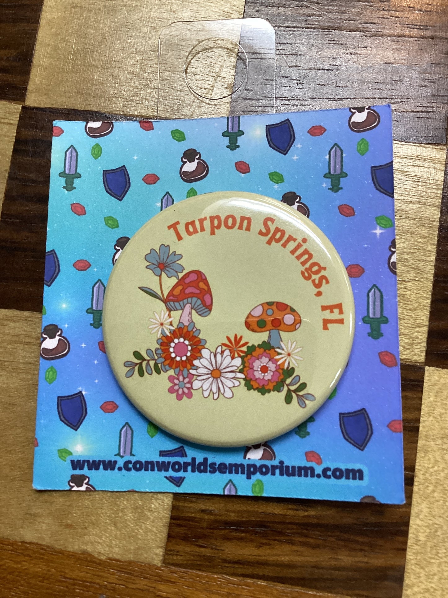 Tarpon Springs Mushroom 1.75" Button