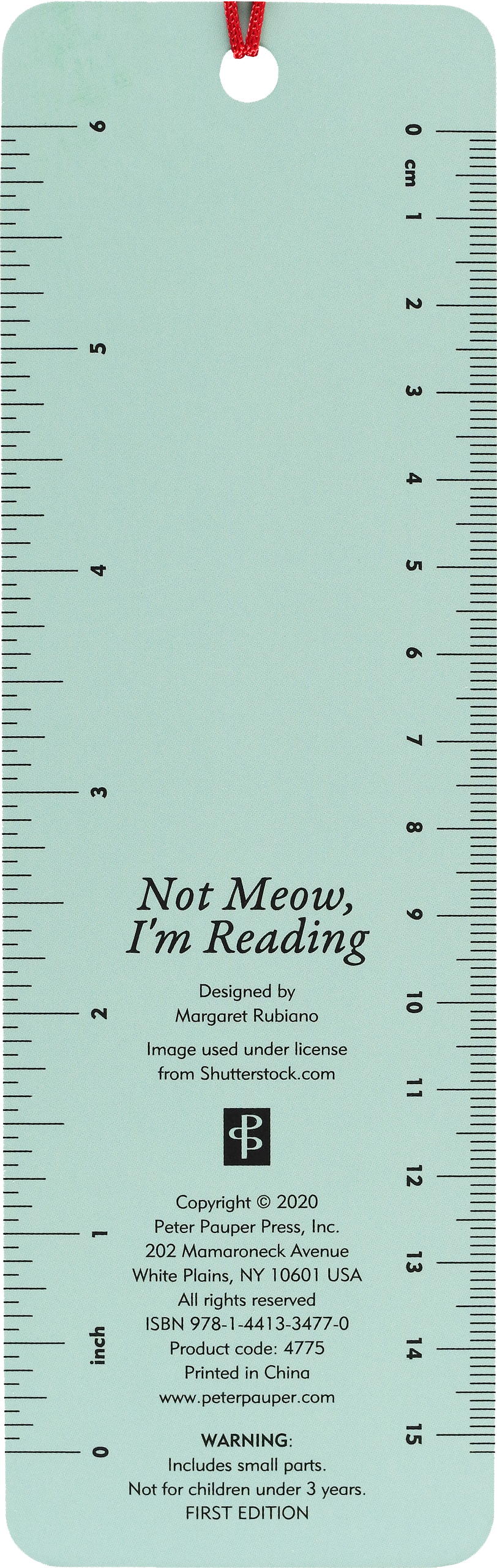 Peter Pauper Press - Not Meow, I'm Reading Children's Bookmark