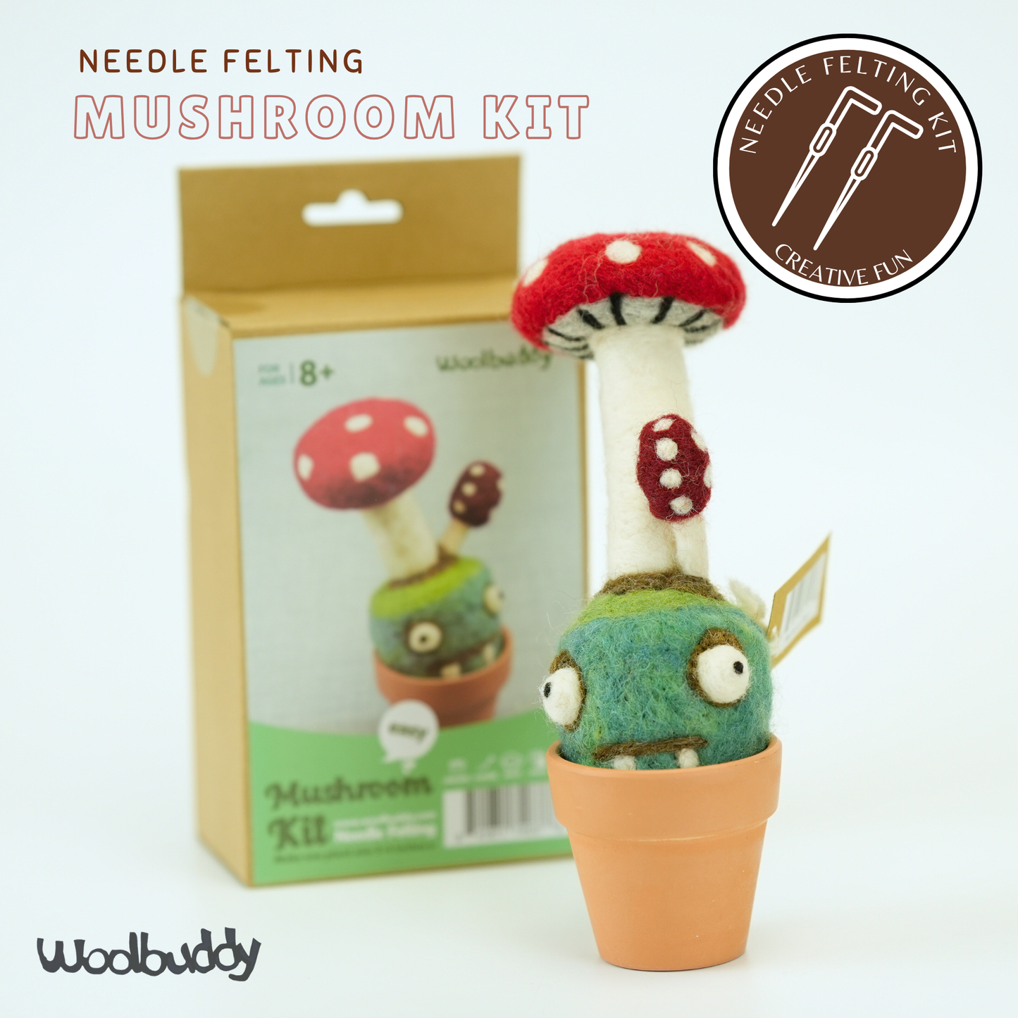 Woolbuddy - Needle Felting Mushroom Kit