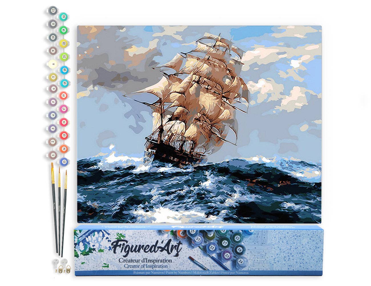 Figured'Art - Paint by numbers - Sailboat and Storm
