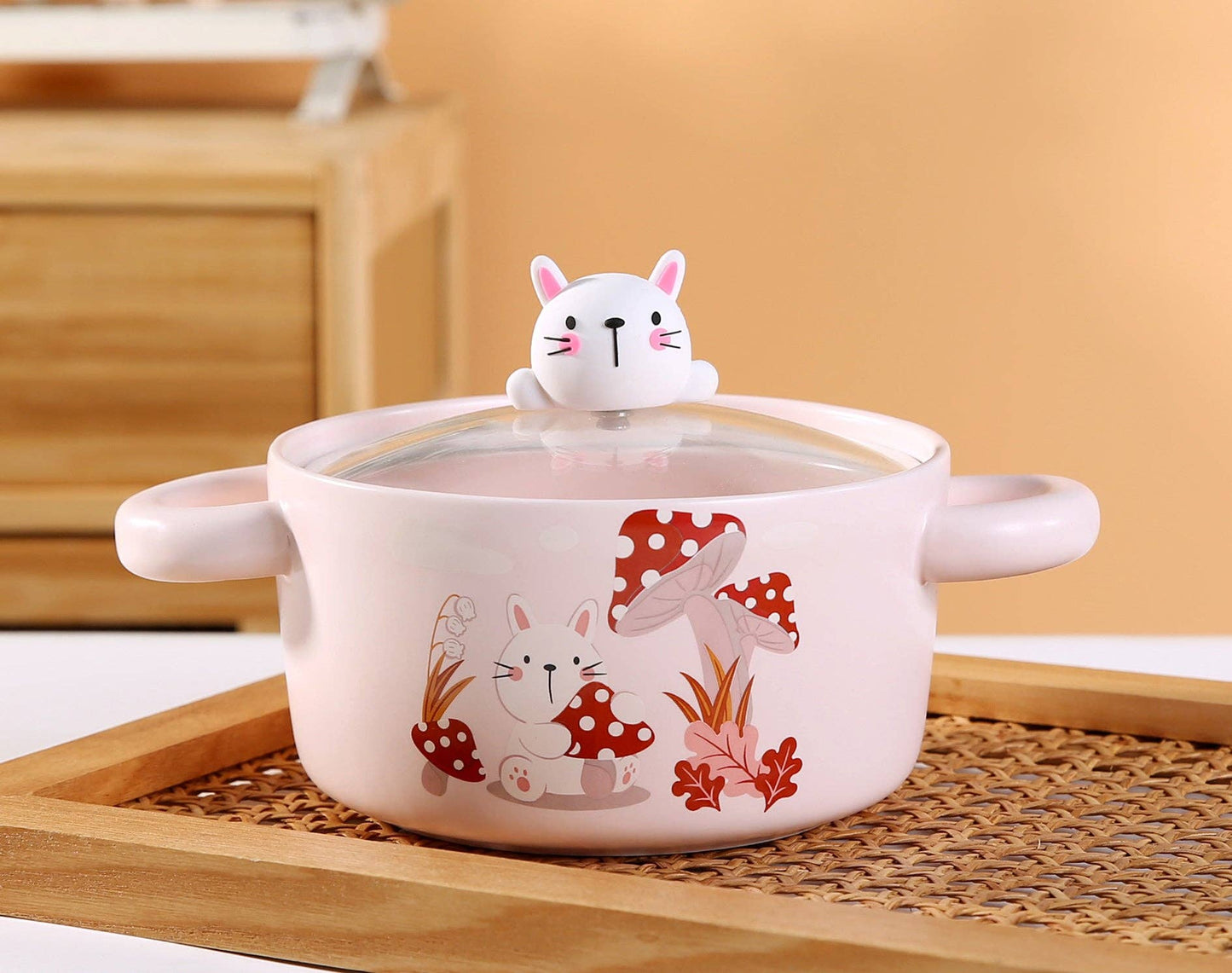 Cute Rabbit 30oz Bowl with Lid