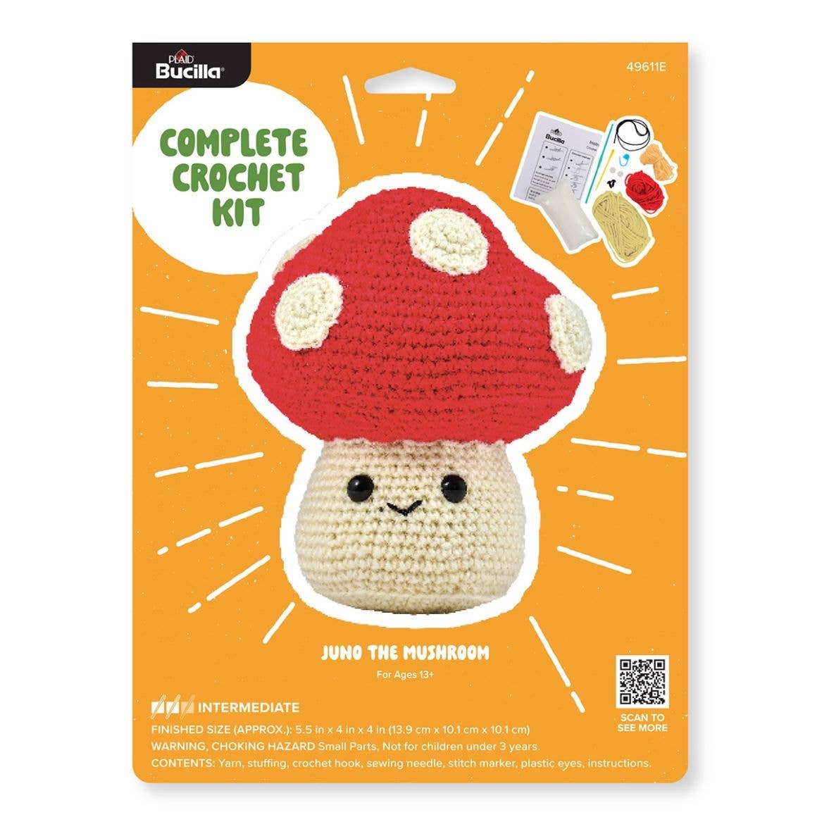 Plaid Crafts - Bucilla Amigurumi Crochet Kit - Juno the Mushroom