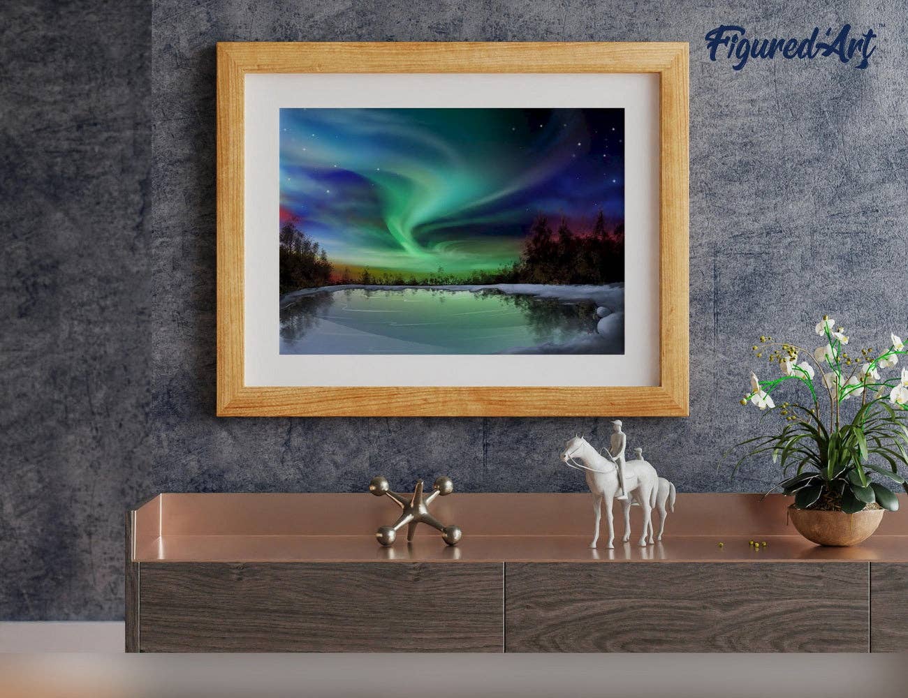 Figured'Art - Paint by numbers - Aurora borealis and Lake