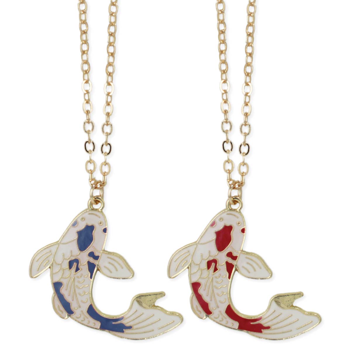 ZAD - Captivating Koi Enamel Gold Necklace
