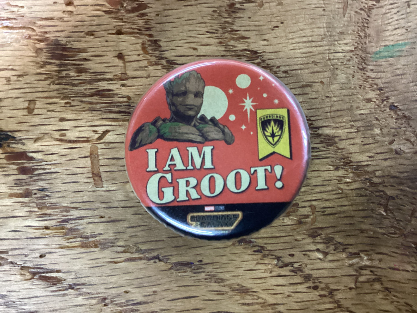 Guardians of the Galaxy I Am Groot on red Button 1.25”