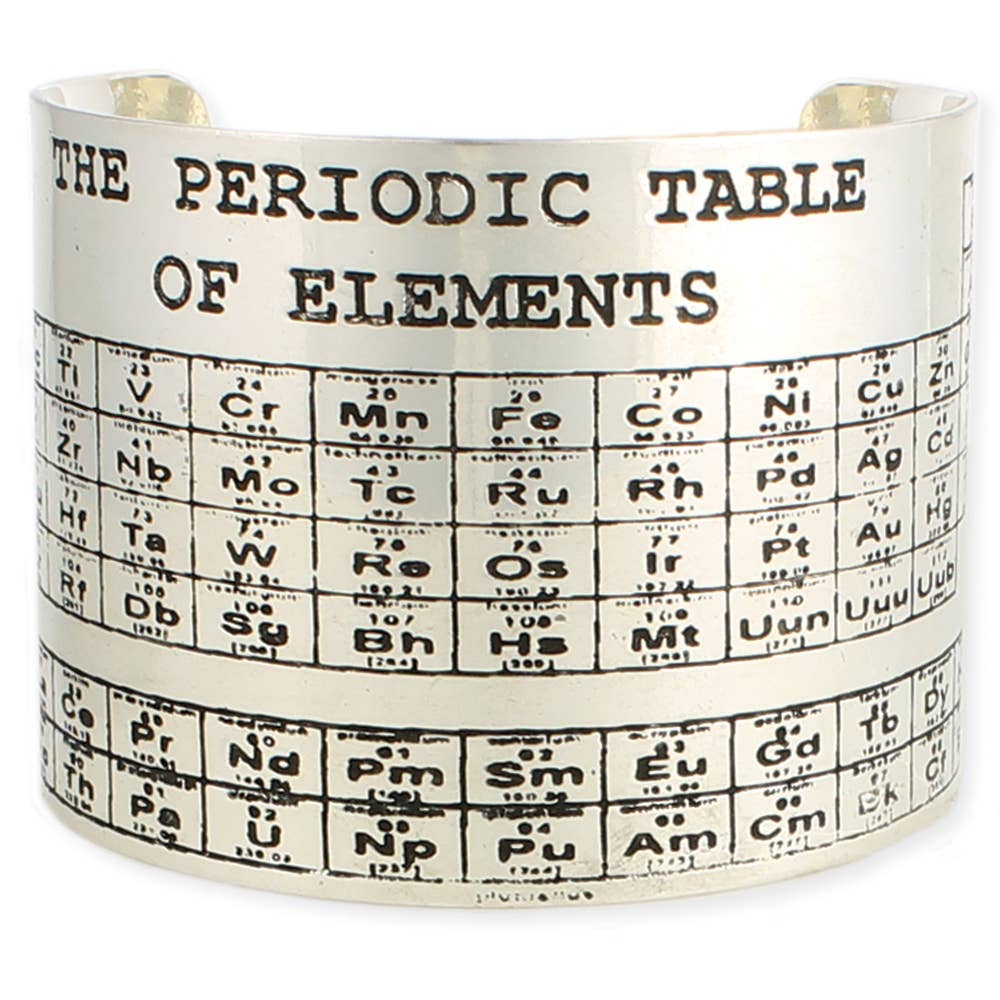 ZAD - Silver Etched Periodic Table Cuff Bracelets