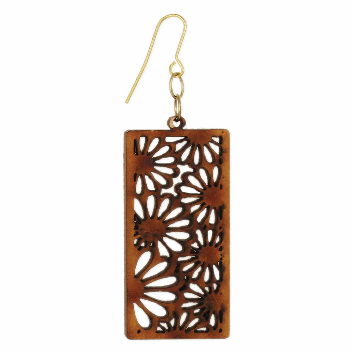 Adorable Daisy Cutout Wood Earrings - #shop_name ZADGifts