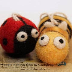 Woolbuddy - Needle Felting Bee and Ladybug Kit