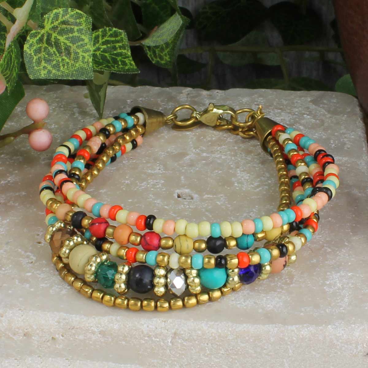 Bohemian Multi Beaded Bracelet - #shop_name ZADGifts