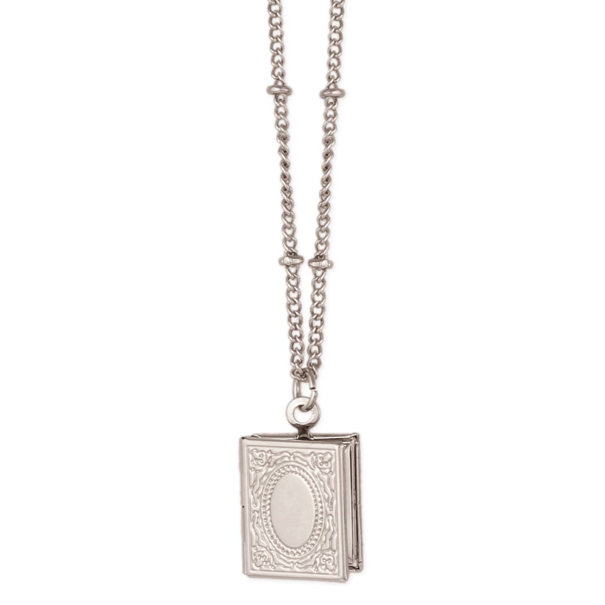 ZAD - Secret Diary Silver Book Locket Necklace