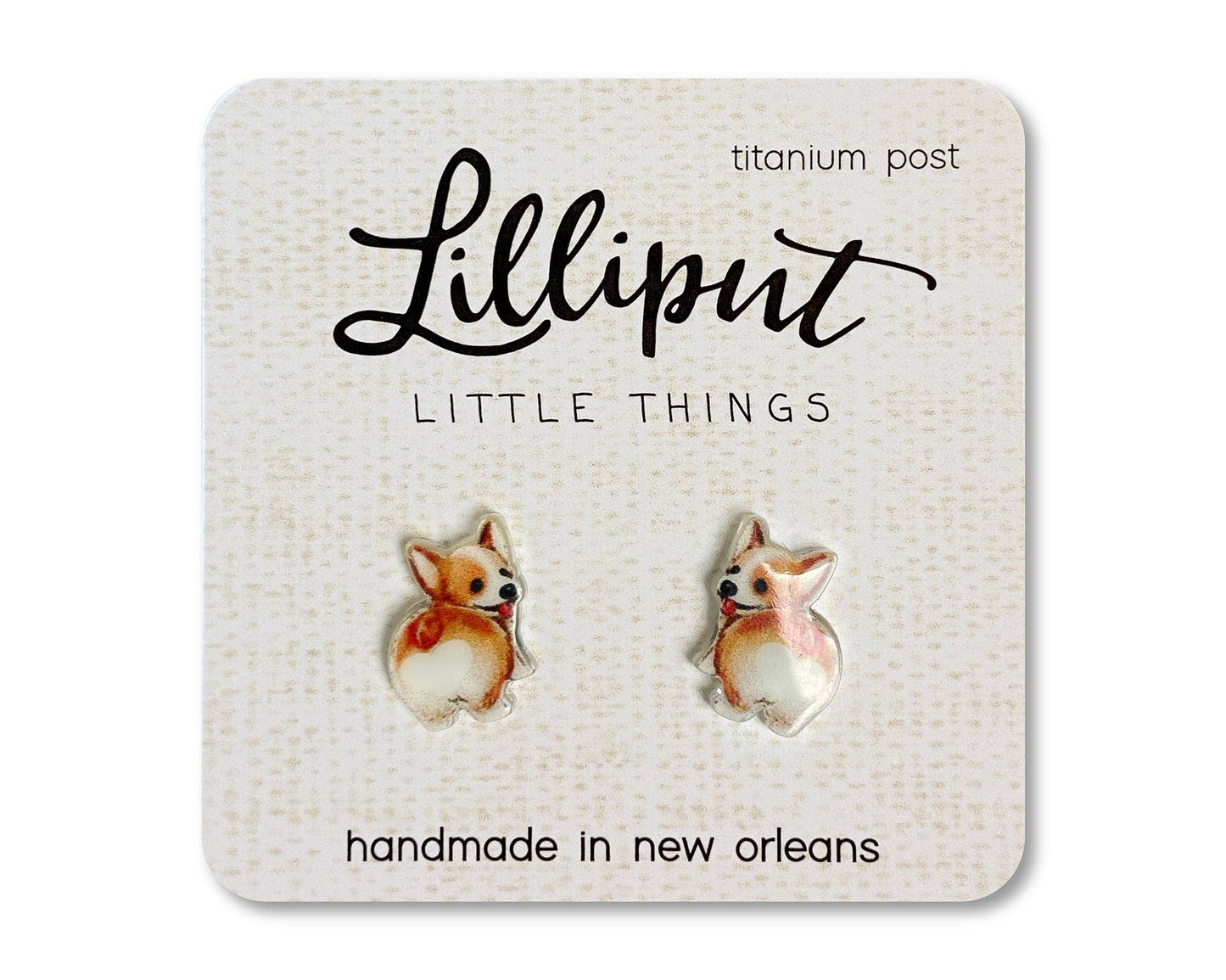 Corgi Butt Earrings - #shop_name Lilliput Little ThingsBoutique Jewelry