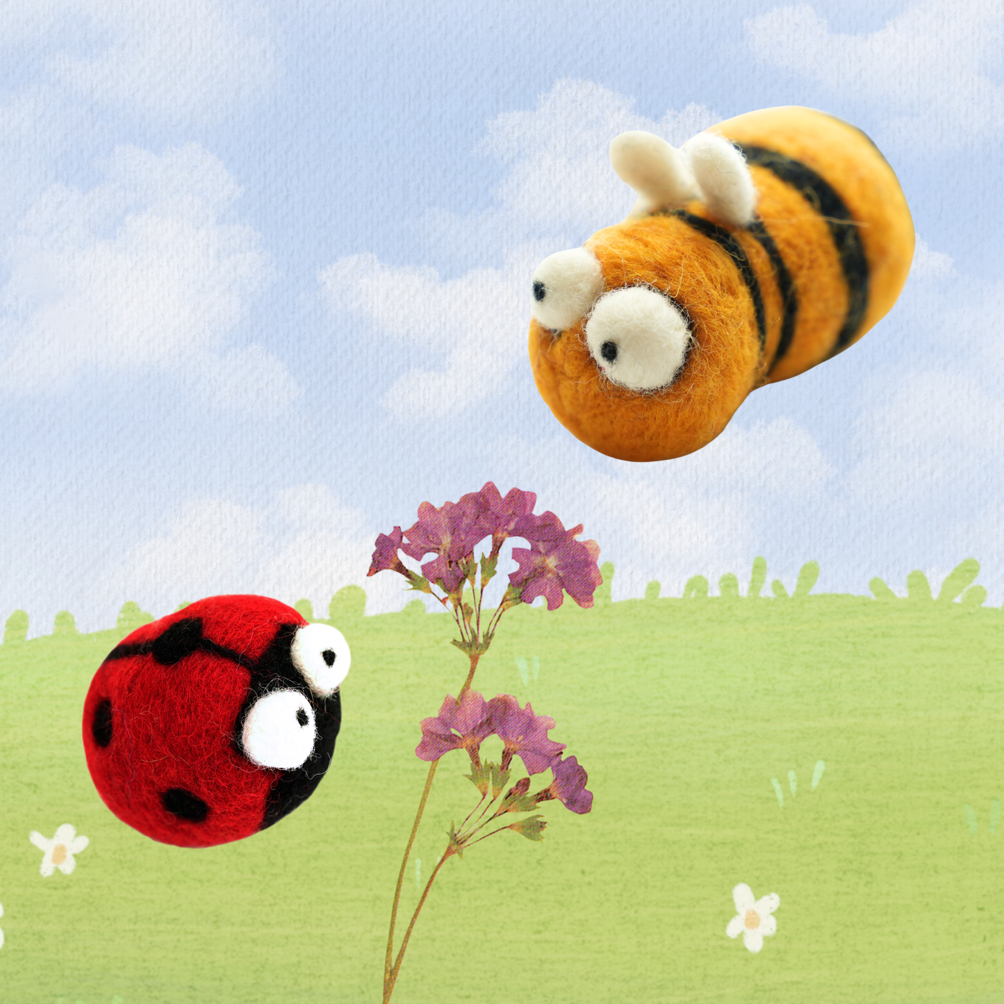 Woolbuddy - Needle Felting Bee and Ladybug Kit