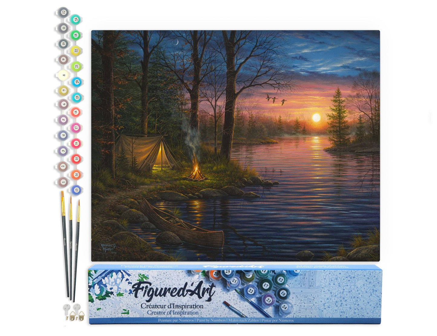 Figured'Art - Paint by numbers - Camping and Lake