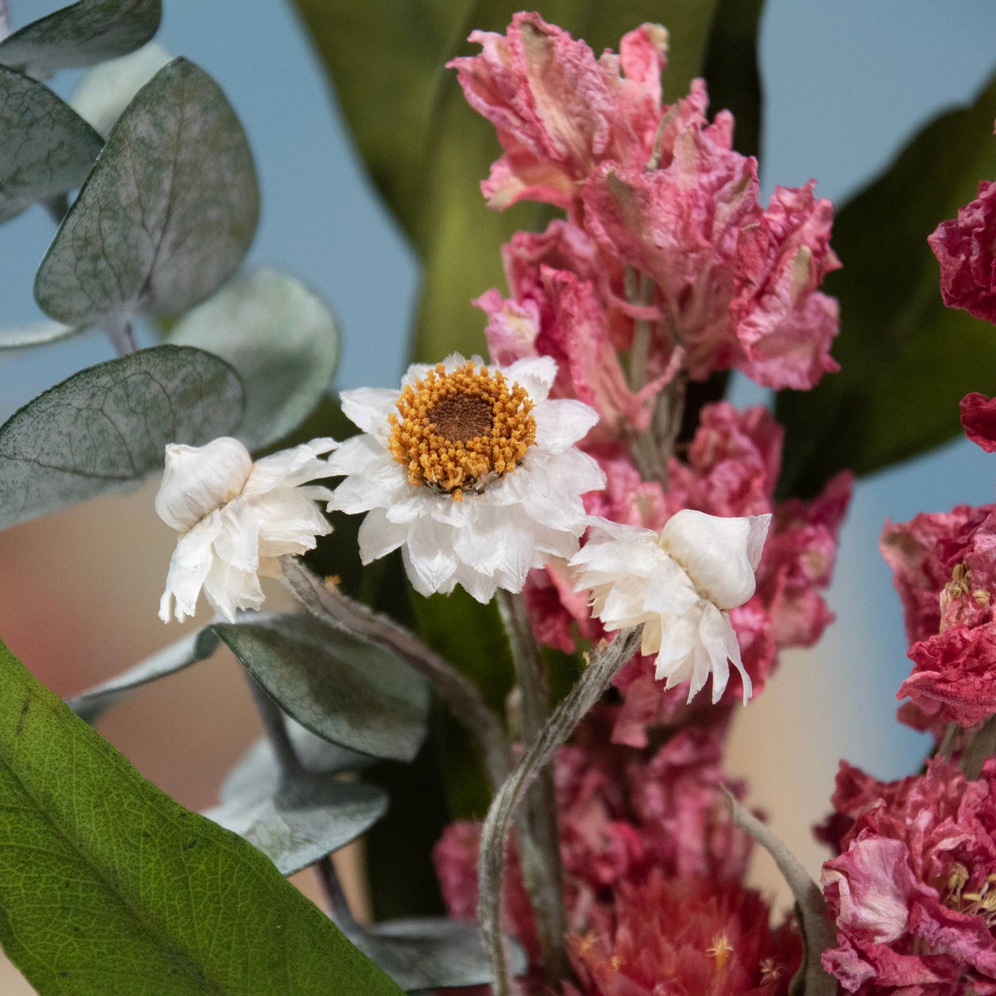 Eucalyptus & Pink Larkspur Mini Bouquet - #shop_name AndalucaGifts