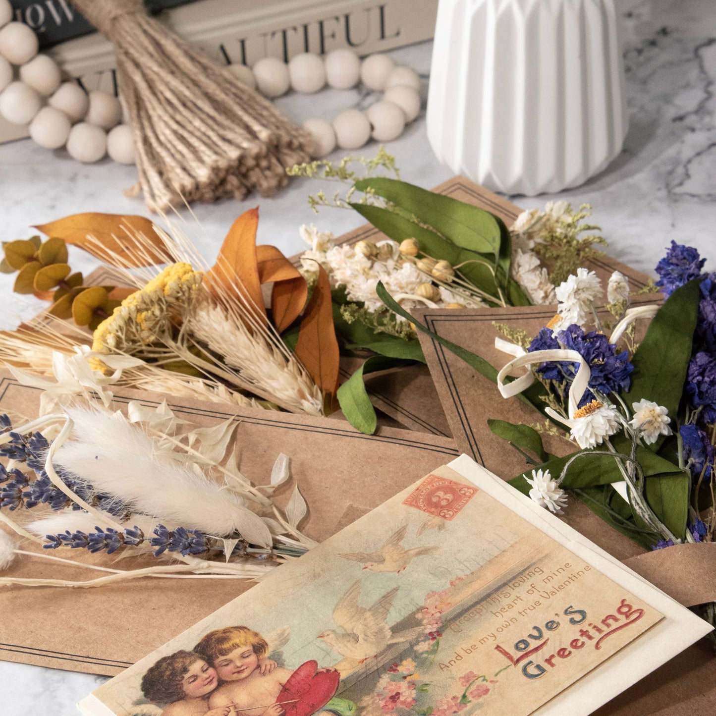 Eucalyptus & Pink Larkspur Mini Bouquet - #shop_name AndalucaGifts