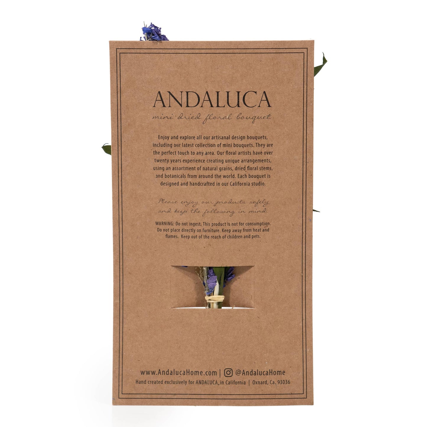 Eucalyptus & Purple Larkspur Mini Bouquet - #shop_name AndalucaGifts