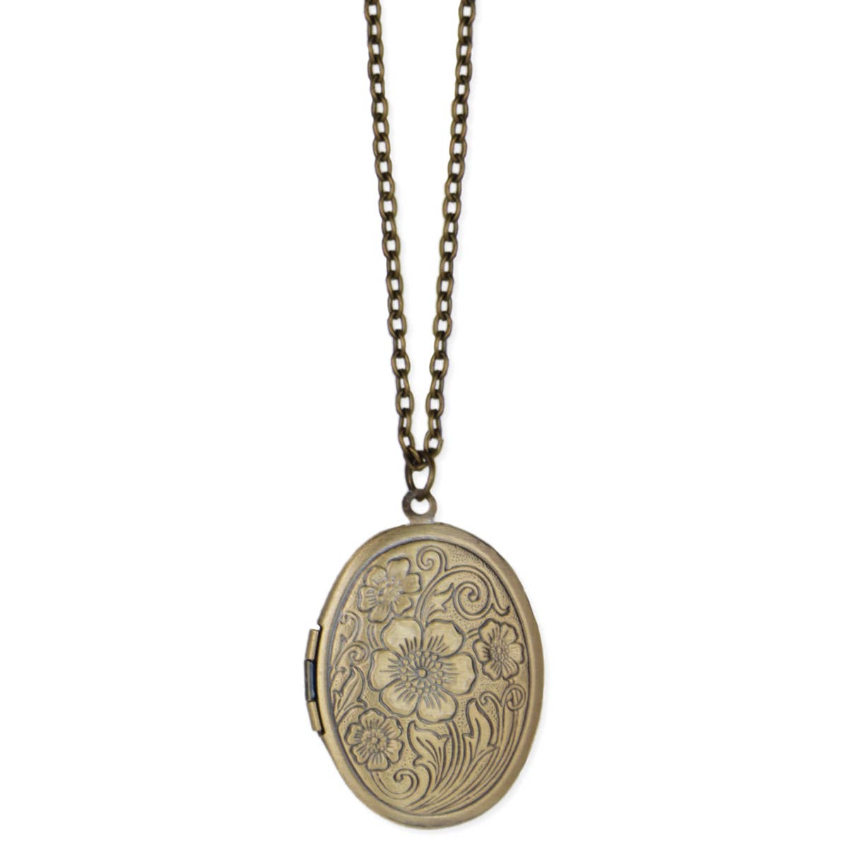 ZAD - Vintage Memories Gold Floral Locket Necklace