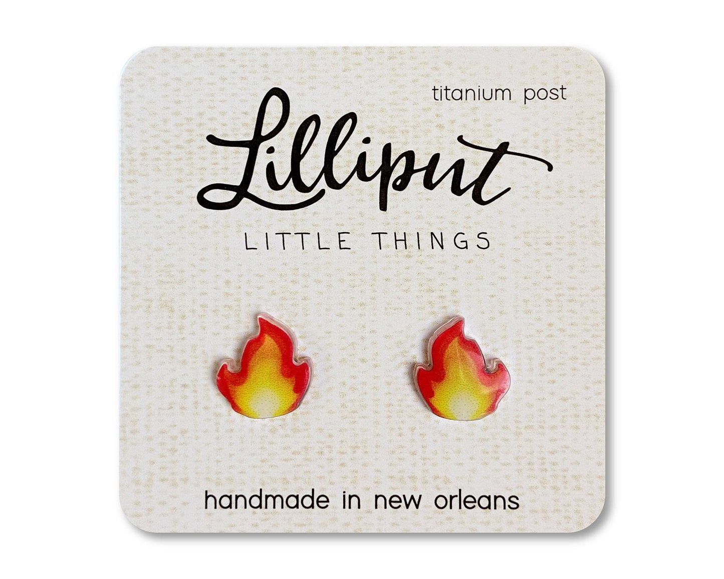 Flame Emoji Earrings - #shop_name Lilliput Little ThingsGifts