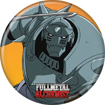 Fullmetal Alchemist Alphonse on Orange Button - #shop_name Ata BoyButtons