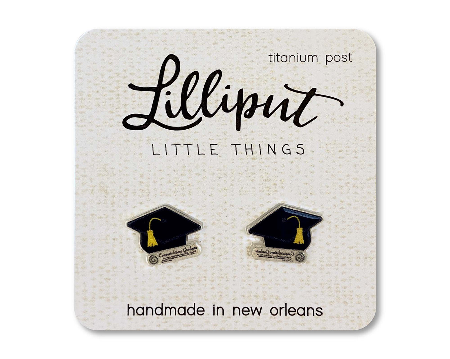 Graduation Cap Earrings - #shop_name Lilliput Little ThingsGifts