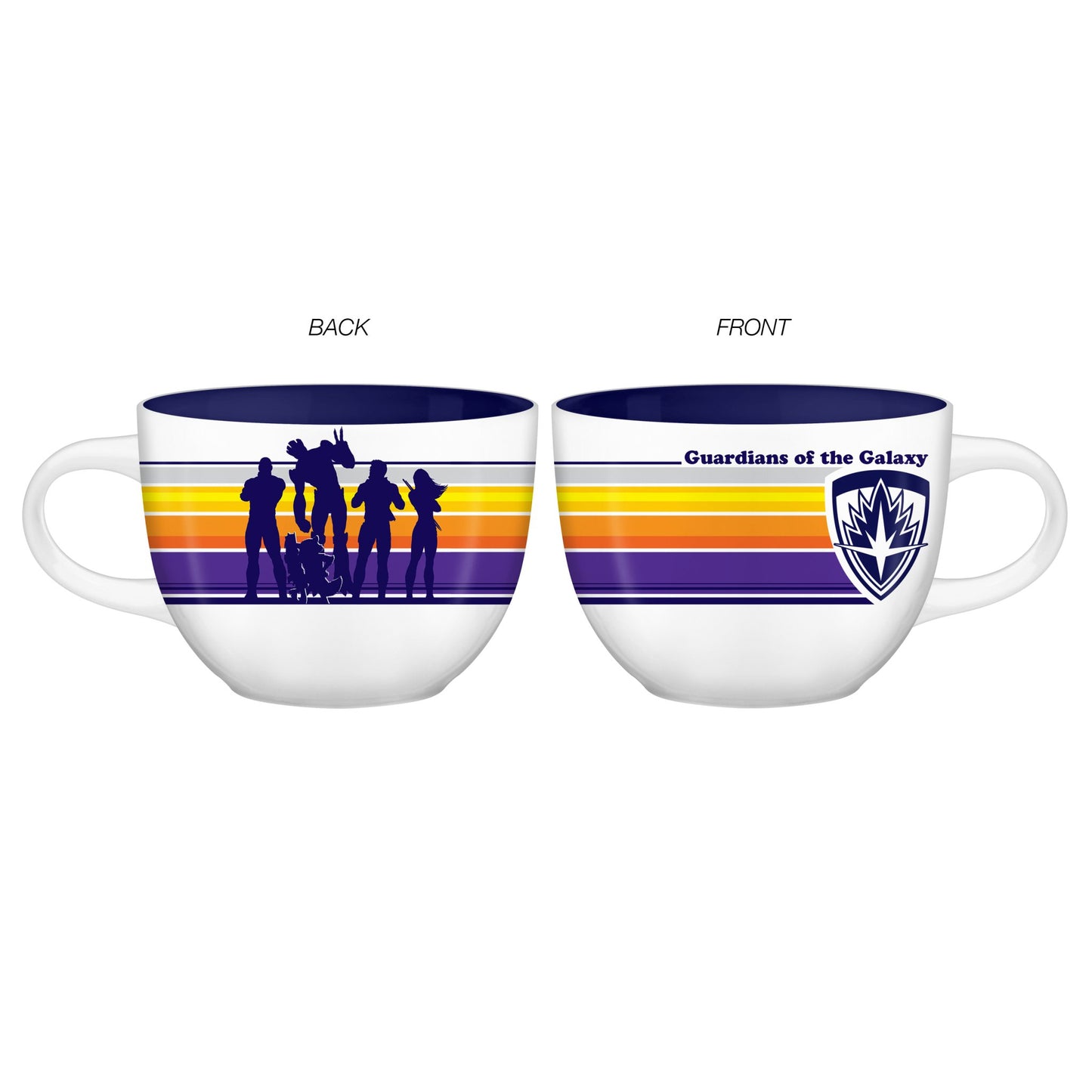Guardians of the Galaxy Stripes Icon 24oz. Ceramic Soup Mug - #shop_name Silver BuffaloGifts