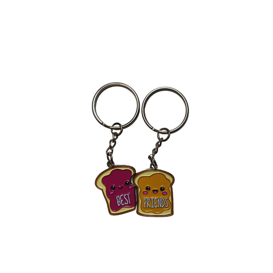 Hey Bestie PB & J Best Friend Keyrings - #shop_name KalanGifts