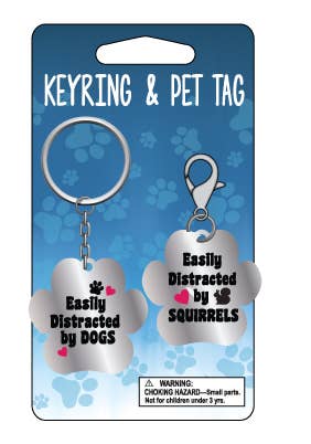 KRPET010 Easily Distracted Keyring and Collar Charm - #shop_name Kalan Lp