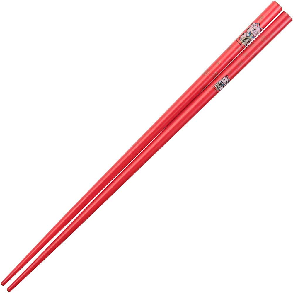 Maneki Neko Lucky Cat on Red Chopsticks - #shop_name Wholesale ChopsticksKitchen