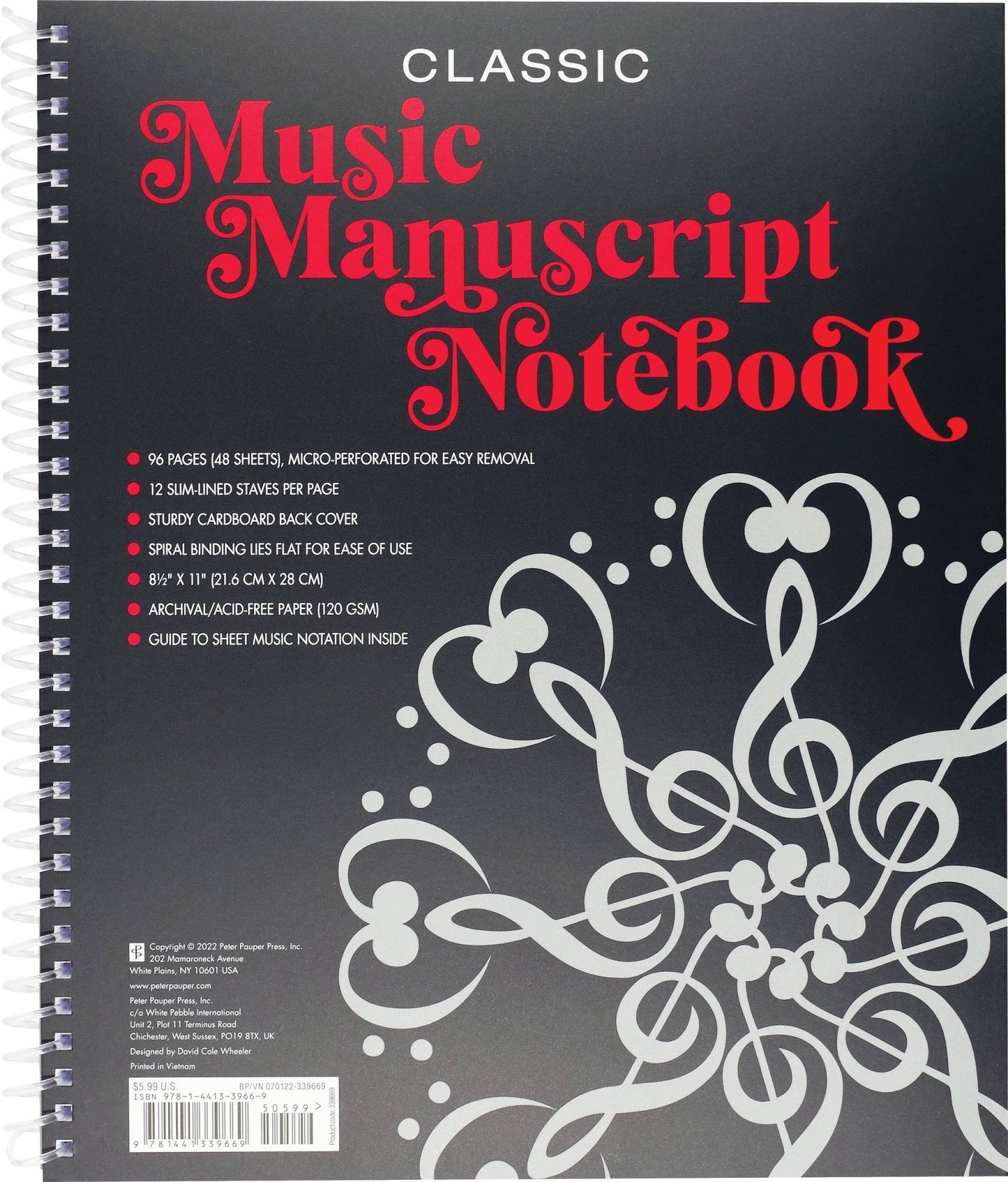 Music Manuscript Notebook (Classic) - #shop_name Peter Pauper PressGifts