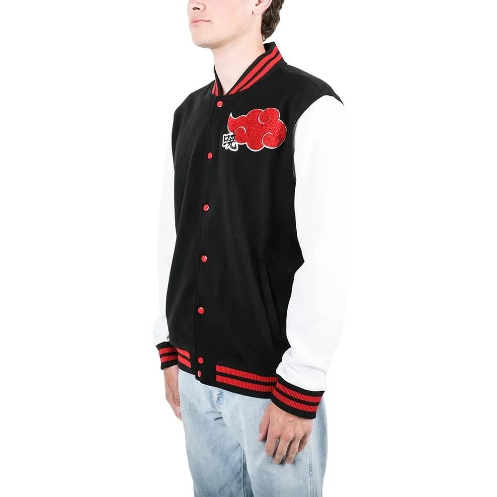 Naruto Akatsuki Embroidered Fleece Letterman Jacket - #shop_name BioworldApparel