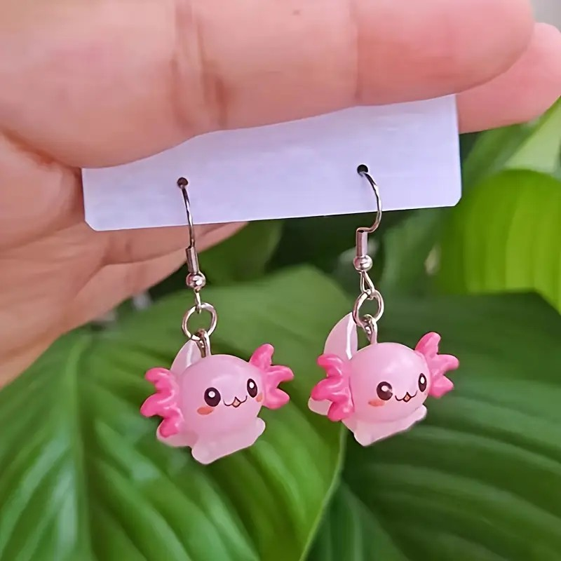 Cute Cartoon Axolotl Earrings