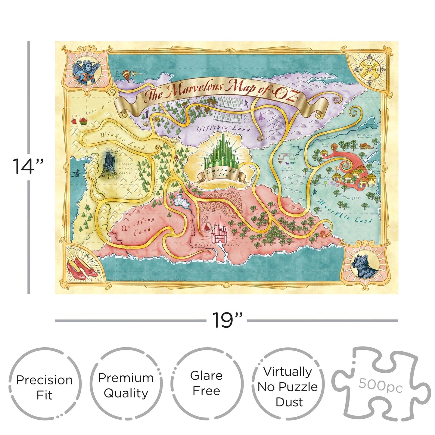 The Wizard Of Oz Map 500 Piece Jigsaw Puzzle - #shop_name AQUARIUS, GAMAGO, ICUP, & ROCK SAWS by NMR BrandsPuzzles
