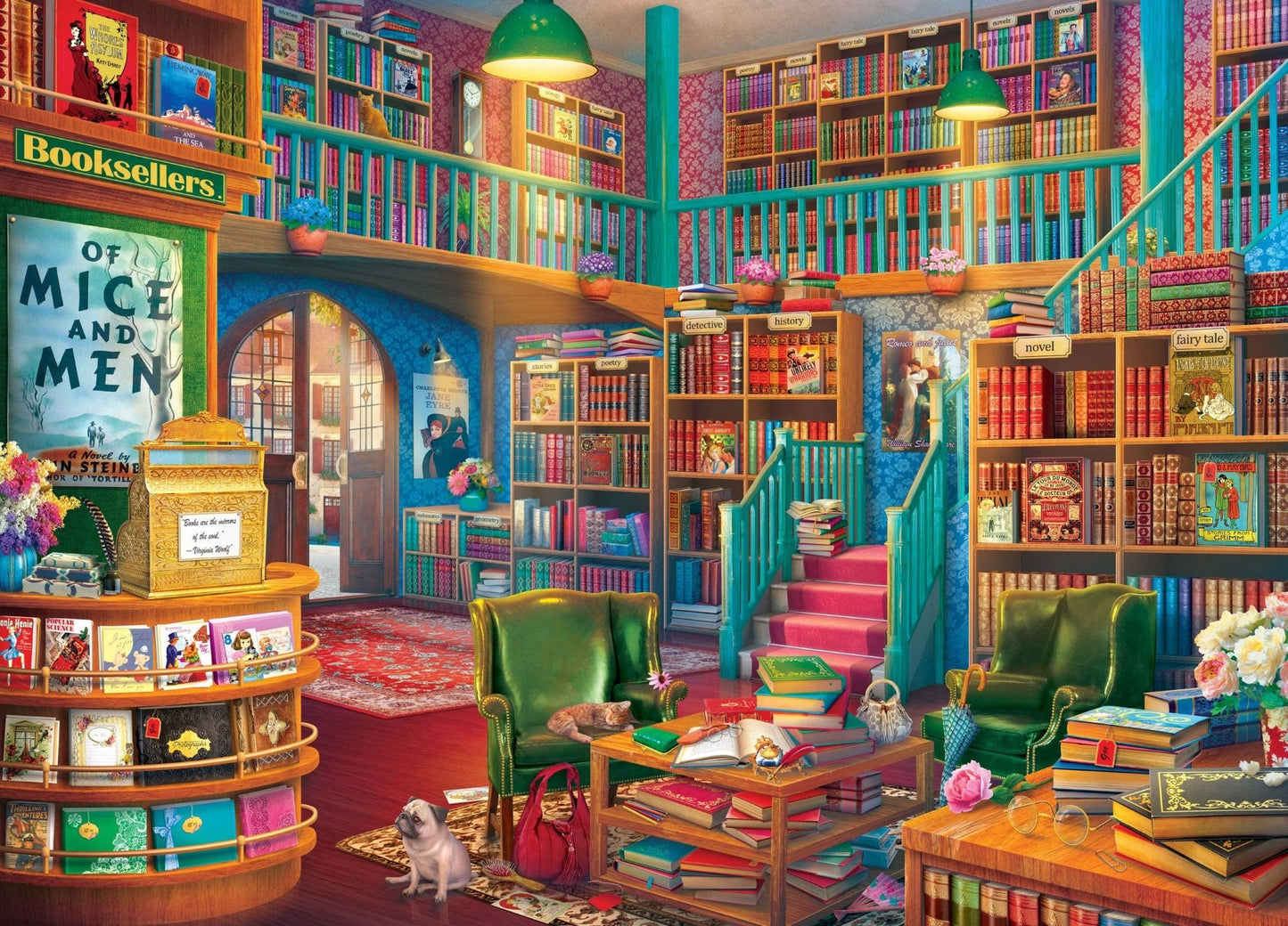 The Wonderful Bookshop 500 Piece Jigsaw Puzzle - #shop_name Peter Pauper PressPuzzles