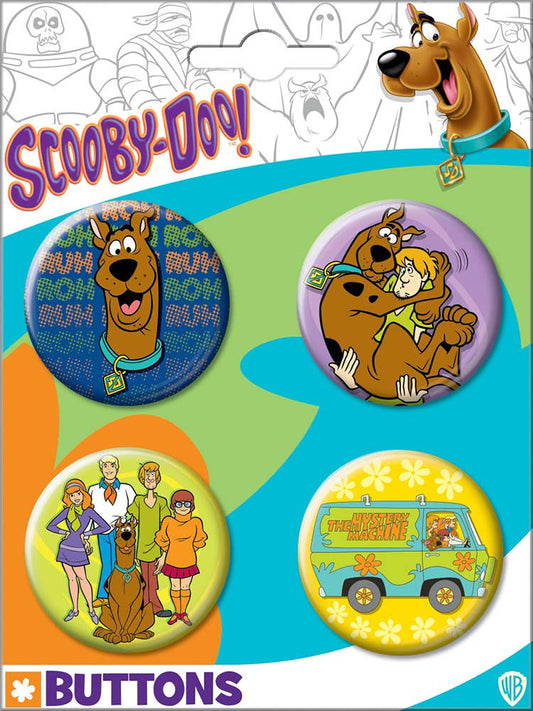 Scooby Doo 4 Button Set Carded 4 Button Sets