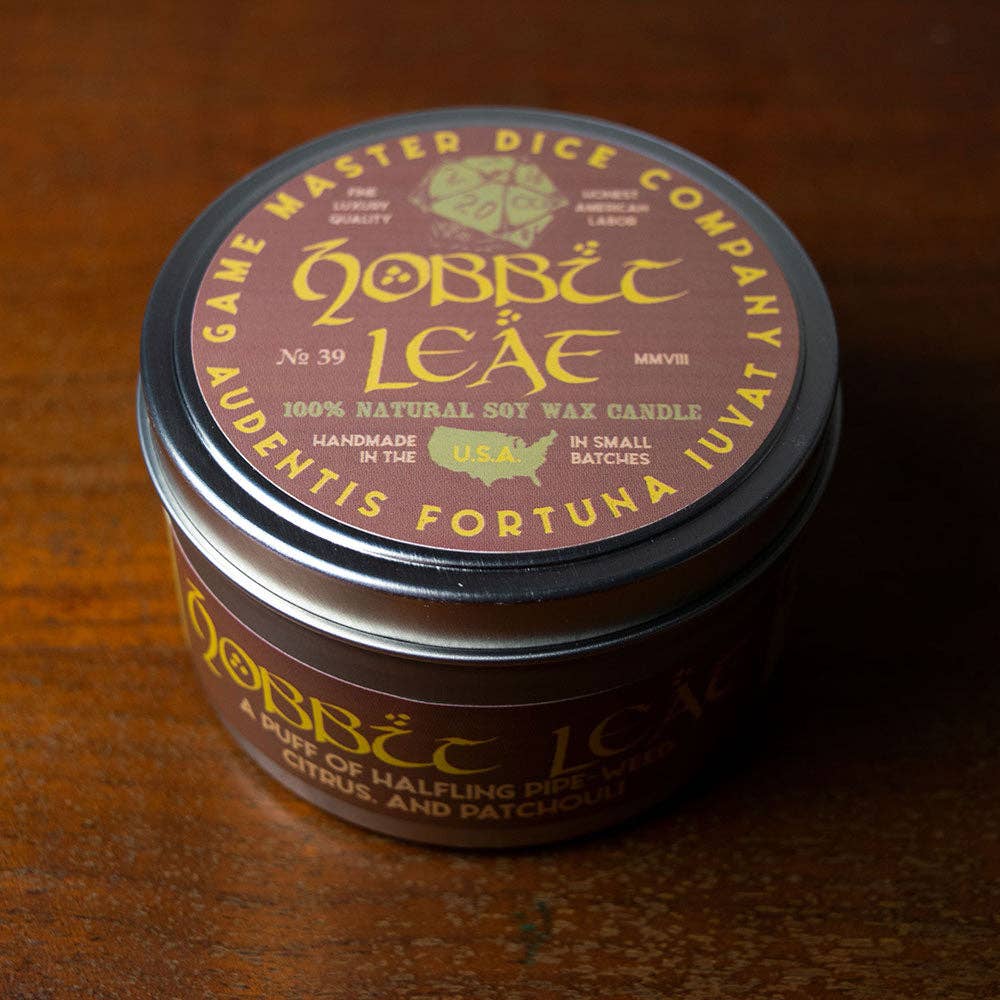 Game Master Dice - Hobbit Leaf Gaming Candle