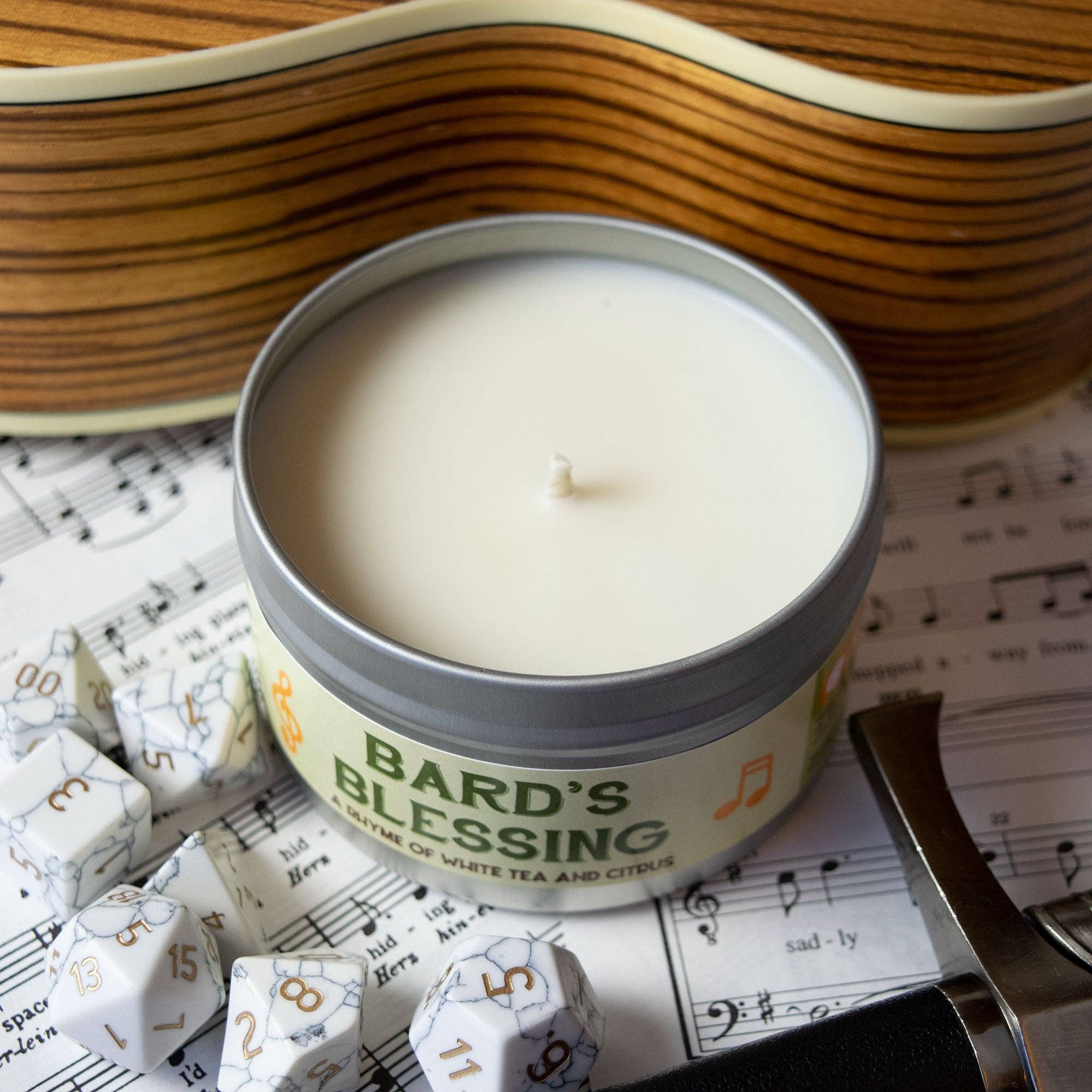 Game Master Dice - Bard's Blessing Gaming Candle