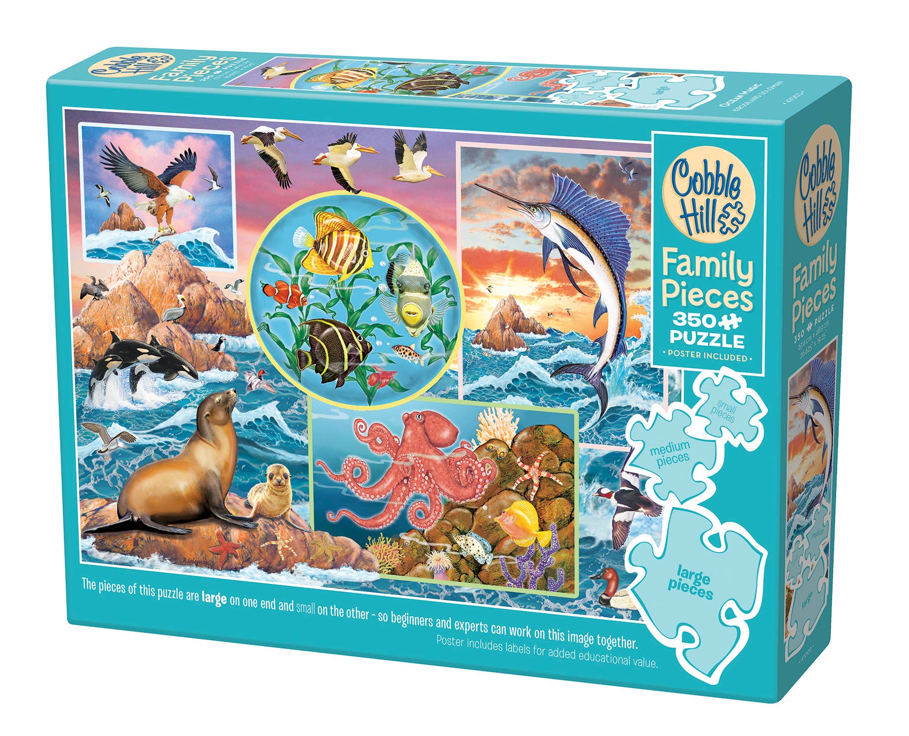 Outset Games and Cobble Hill Puzzles - Ocean Magic (Family) 350pc puzzle