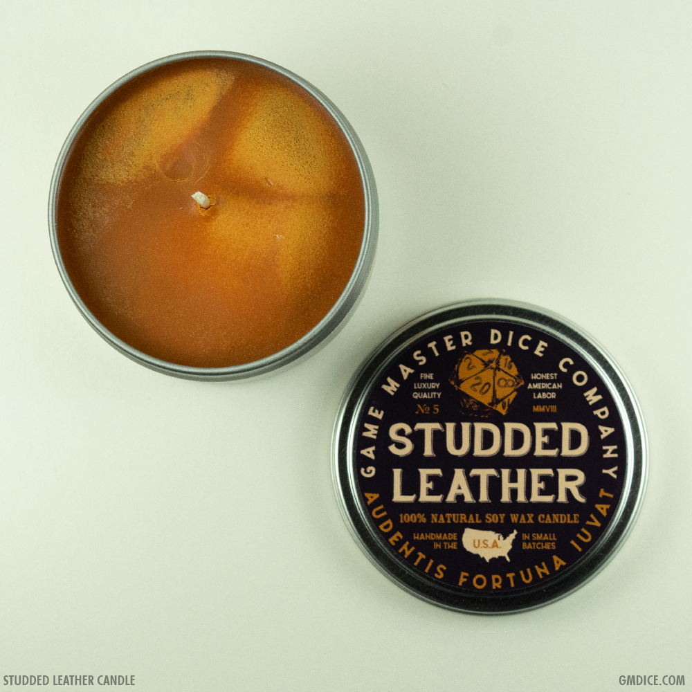 Game Master Dice - Studded Leather Gaming Candle