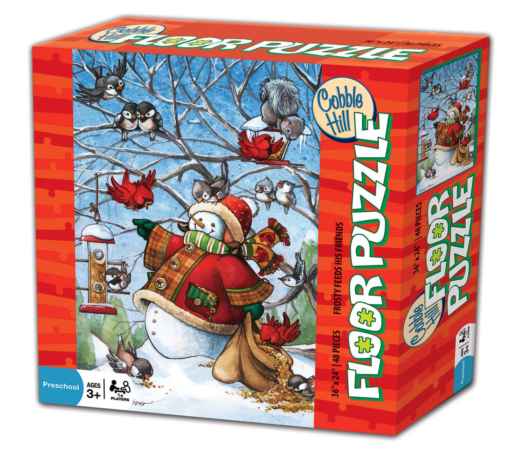 Outset Games and Cobble Hill Puzzles - Frosty Feeds His Friends 48pc floor puzzle