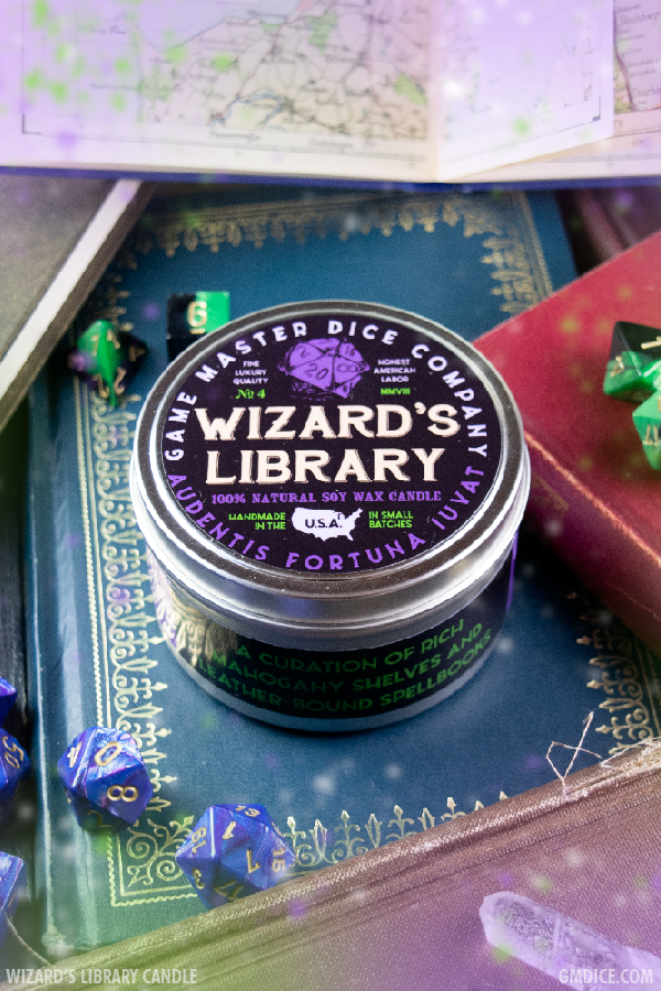 Game Master Dice - Wizard's Library Gaming Candle