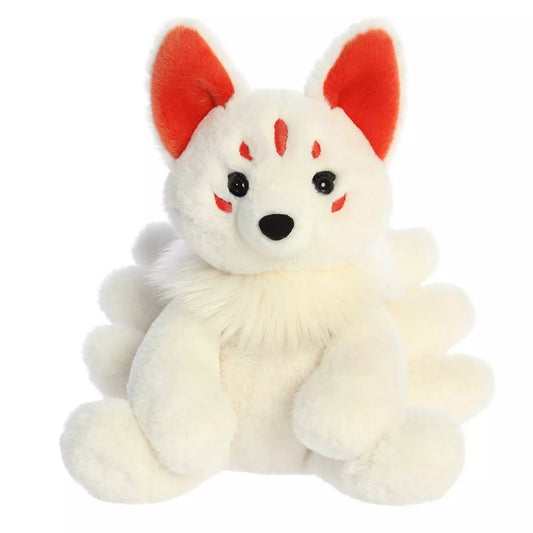 Aurora Medium Kitsune Fantasy Mysterious Stuffed Animal White 10"