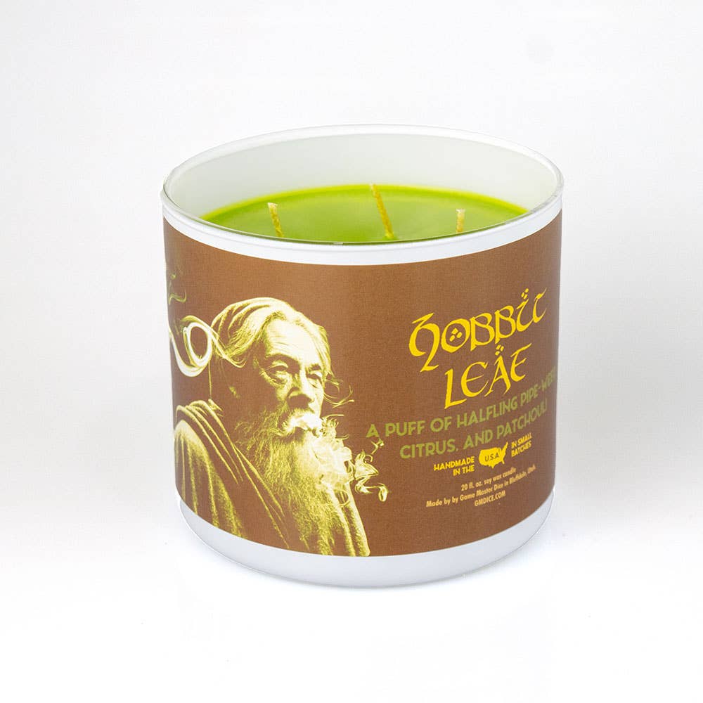 Game Master Dice - Hobbit Leaf Gaming Candle