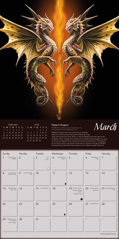 Simon & Schuster - Anne Stokes: Dragon Legends of the World Mini Wall calendar 2026 (Art Calendar) by
