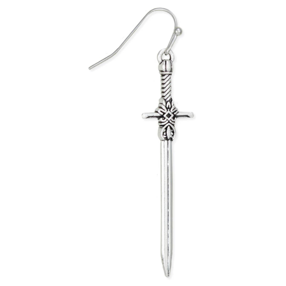 ZAD - Antiqued Silver Sword Earrings