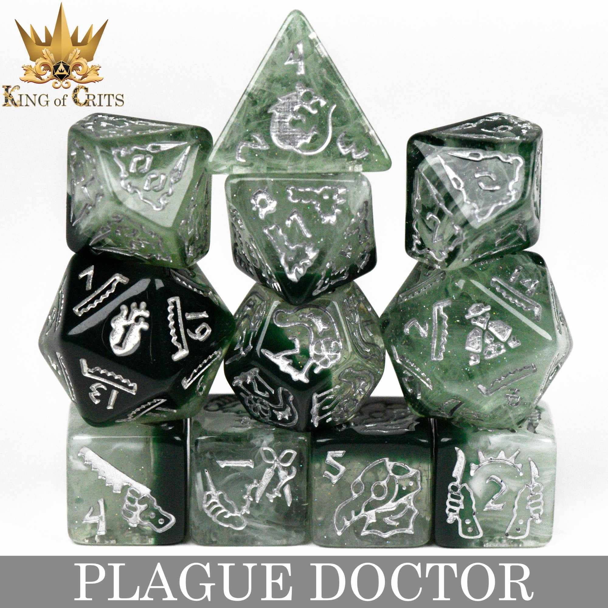 DNDDICE.COM - Plague Doctor - 11 Dice Set