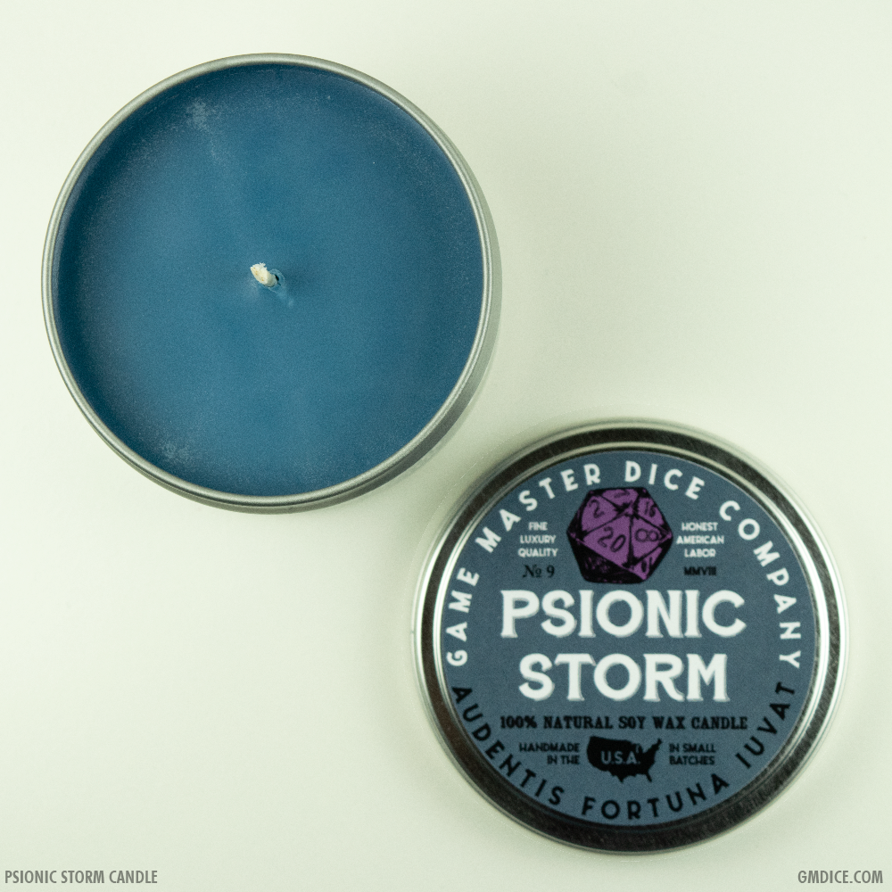 Game Master Dice - Psionic Storm Gaming Candle