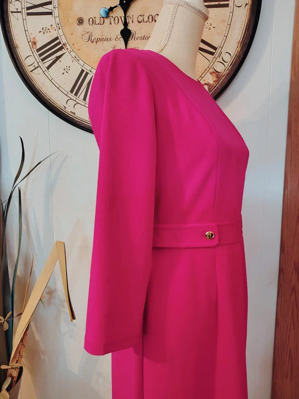 London Times Hot Pink Sheath Dress | Size 6