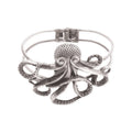 ZAD - Silver Metal Octopus Hinge Cuff