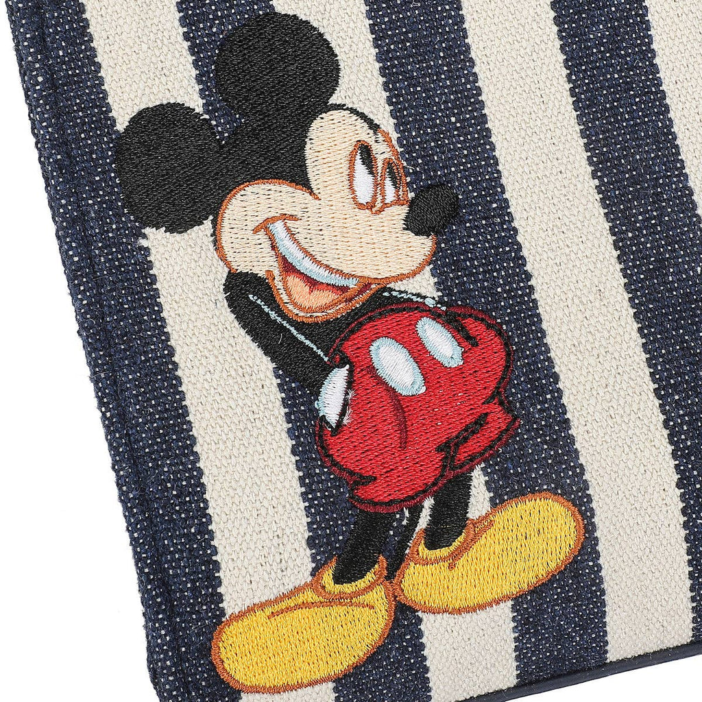 Bioworld Merchandising - Disney Bashful Mickey Pose 11.3" Blue & White Striped Crossbody Bag
