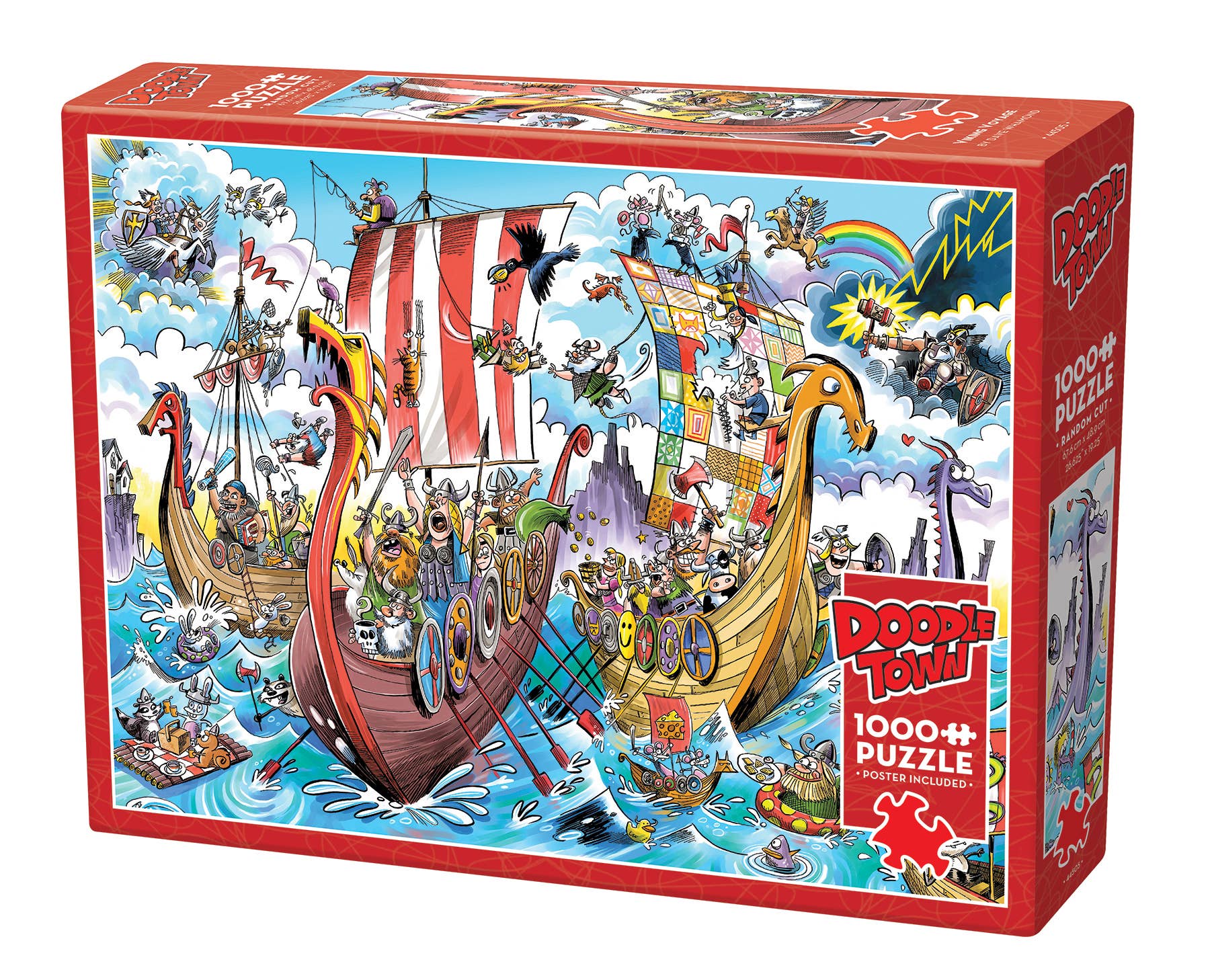 Outset Games and Cobble Hill Puzzles - DoodleTown: Viking Voyage 1000pc puzzle